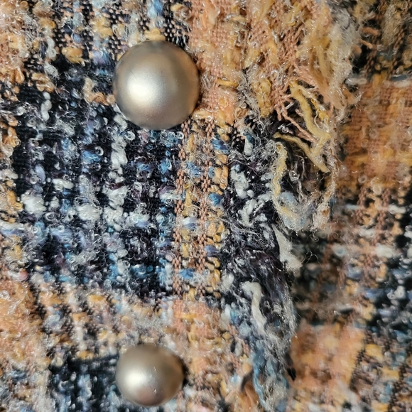 Tweed Raw frayed Comfy Blazer jacket - Picture 5 of 7